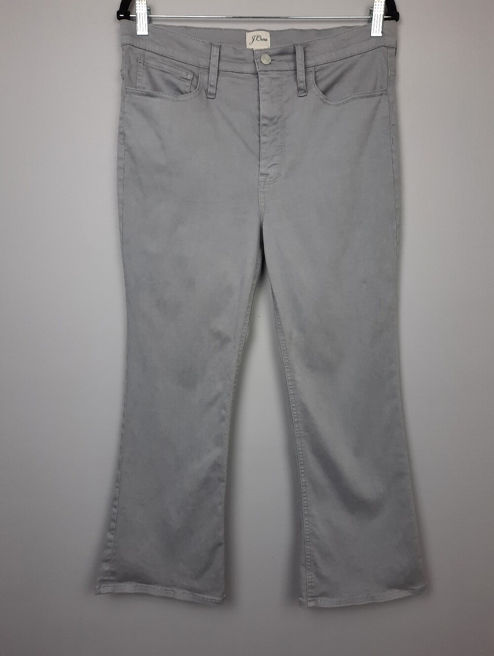 J. Crew 9" Billie Demi Boot Crop Pant Light Gray size 30